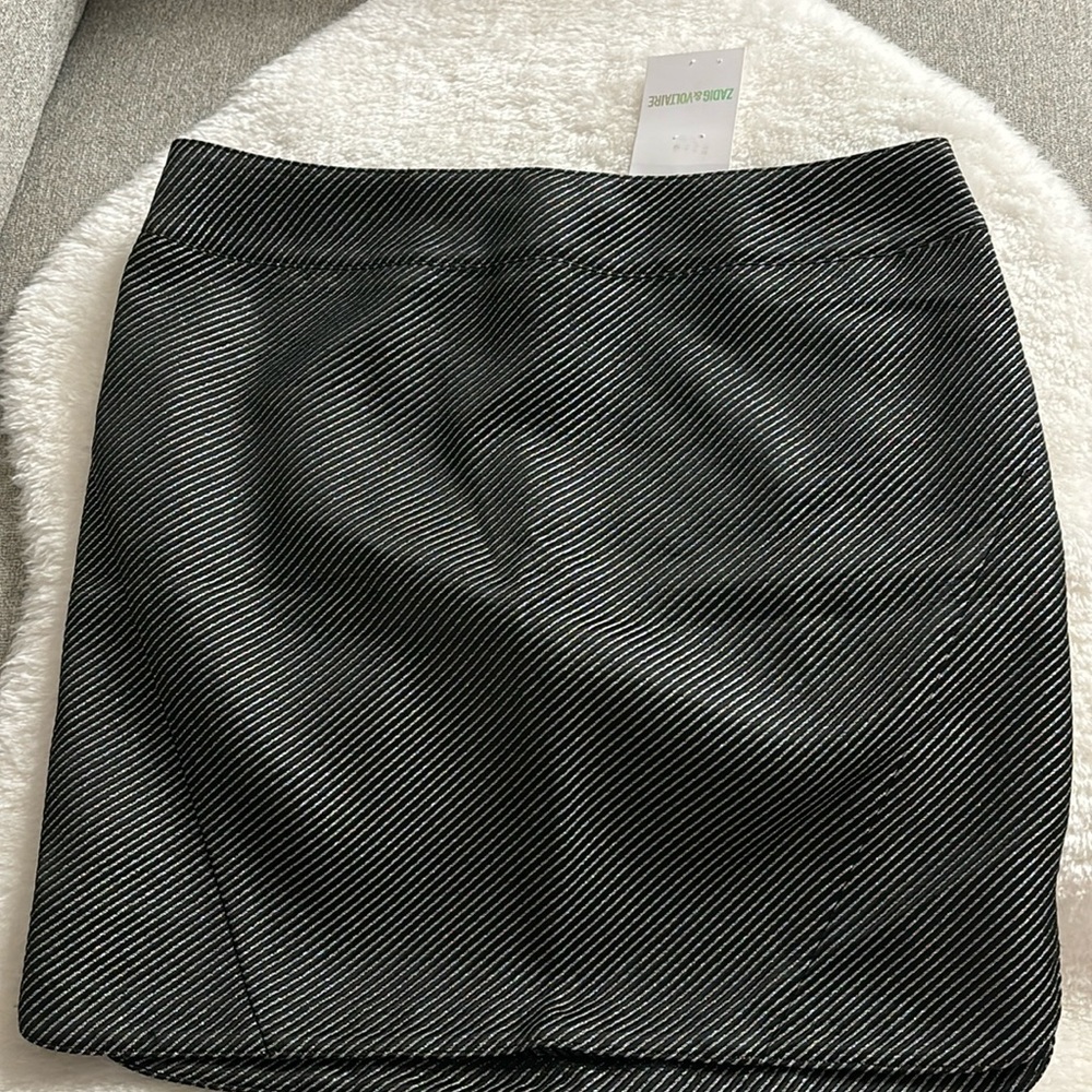 Zadig and Voltaire  black silver mini skirt